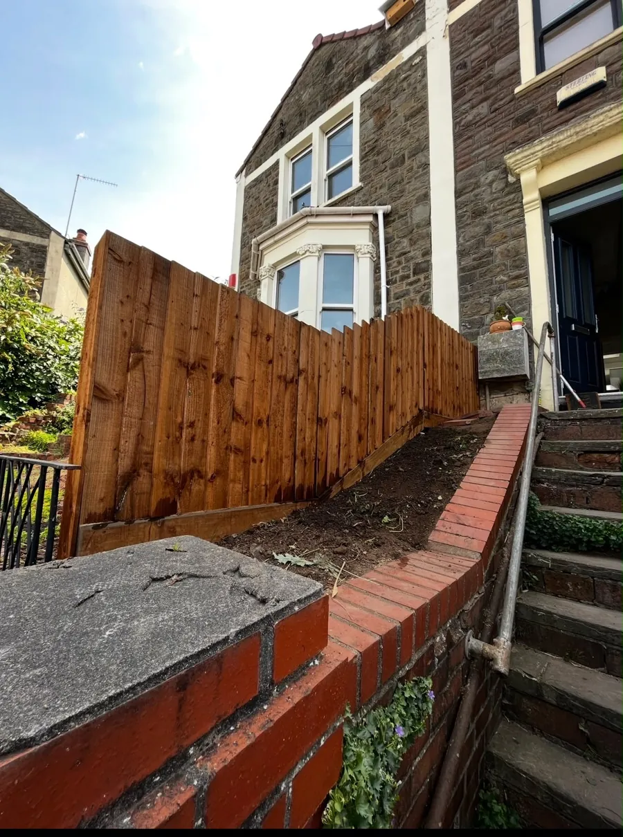 Timber boundary fencing, view 1