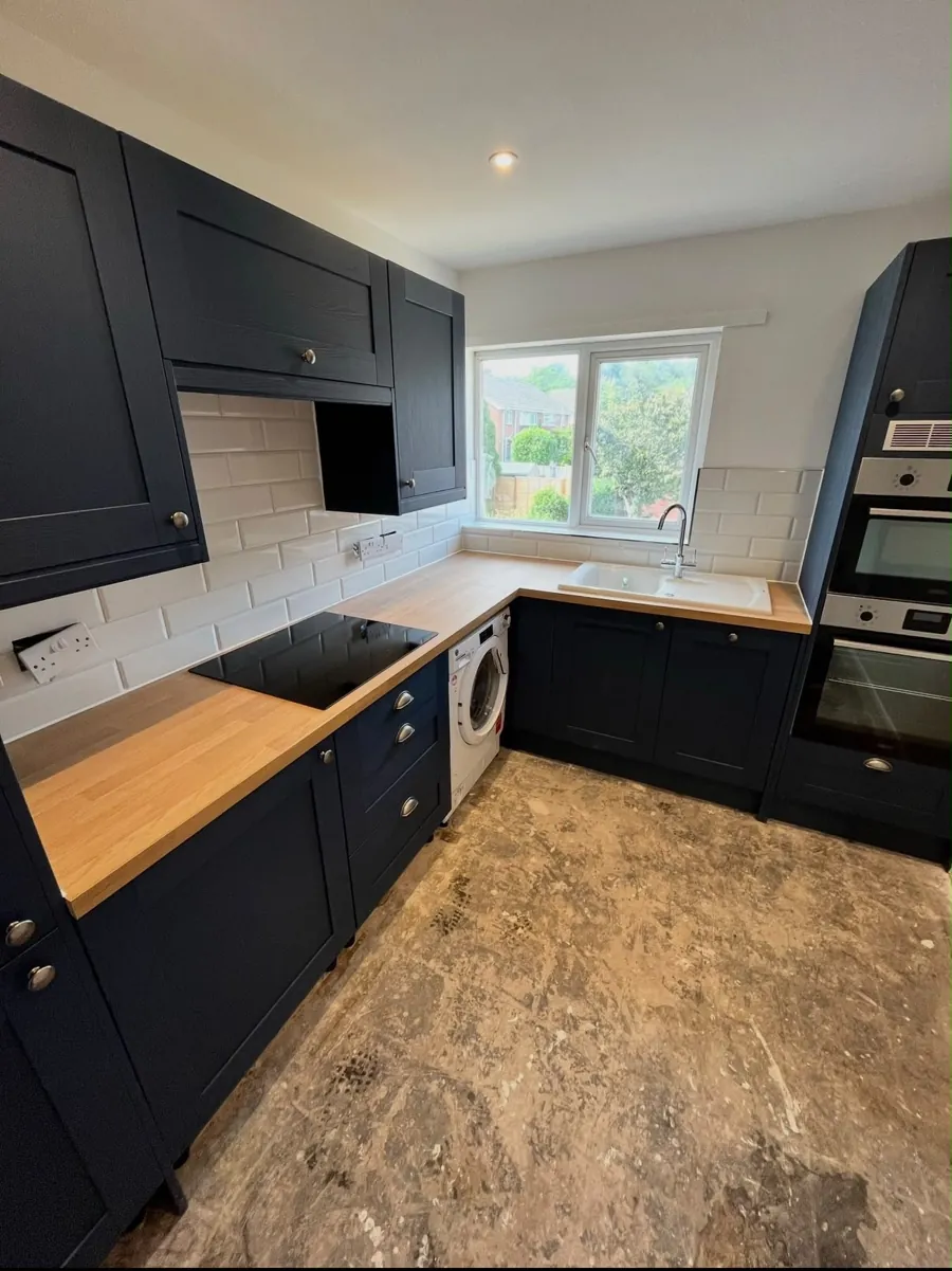 Navy kitchen installation, view 1